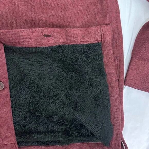 Weatherproof Mens Faux Fur-Lined Button Shirt Sz Large Red Mahogany NWT - Picture 5 of 8